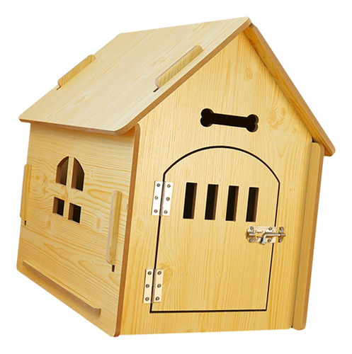 Casa De Madera Para Mascotas Con Techo De 44cmx57cmx58.5cm