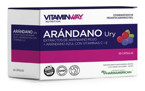 Arándano Ury Antioxidante Arándano Rojo + Azul - 60 Capsulas