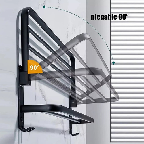 Toallero Soporte De Toallas Estante Para Baño De Pared 60cm