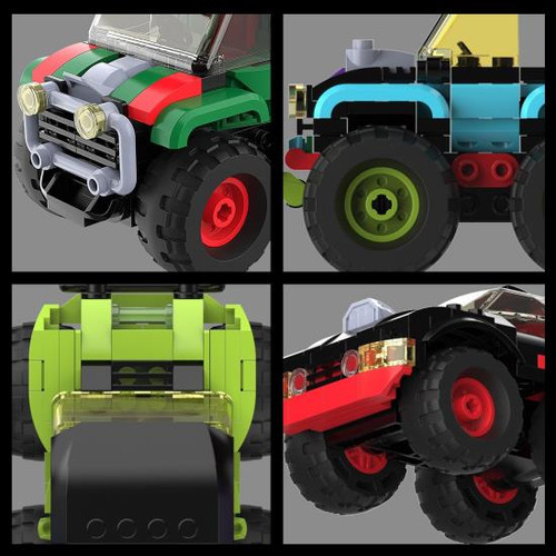 Tg Blocks Monster Truck Micro Brick Building Toy Para Niños