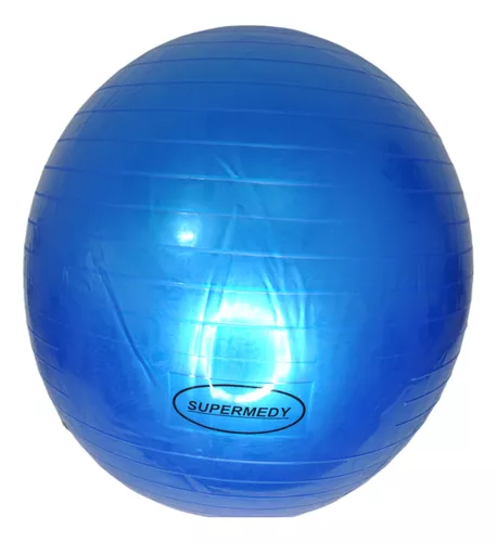 Bola De Exercício Ginastica Yoga Pilates 65cm Azul Supermedy