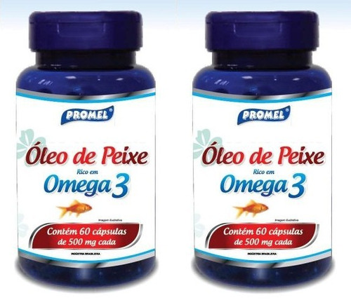 50 Óleo De Peixe Omega 3  60 Cáps 500 Mg Promel