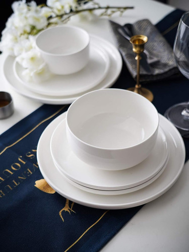 Juego De Platos Redonda 25.4 Cms 6 Pcs Porcelana Aperitivo