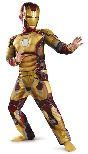Disfraz Ironman- Iron Man -talle S, M, L Con Músculos Dorado