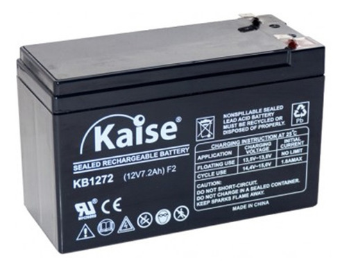 Bateria Kaise 12v 7,2a Luces Led Sistema Seguridad Cámaras 