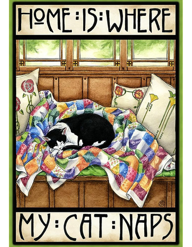 Toland Home Garden 1112313 Home Is Where My Cat Naps 12.5 X 