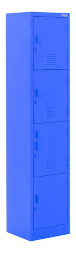 Locker 4 Puertas Guardex Casillero Metalico Escuela Oficina Color Azul
