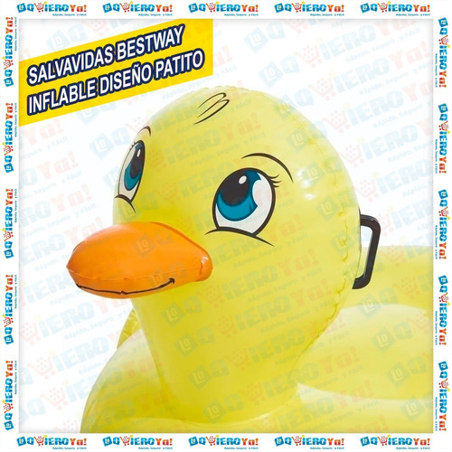 Imagen 7 de 10 de Pato Flotador Inflable Infantil Bestway 135x91 Pileta 41102
