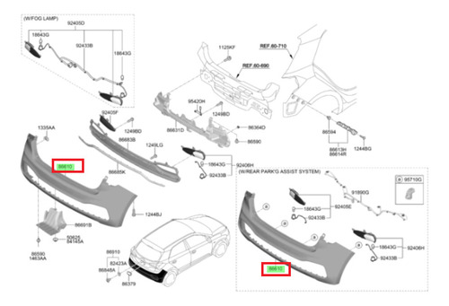 Funda Parachoque Trasera Original Hyundai I20 2017 2022