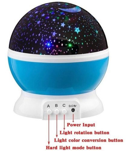 Lampara Rotatoria Proyector Cielo Estrellas Noche Dormir Luz