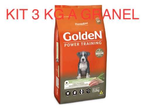 Kit 3 Kg Ração A Granel Golden Power Training Cães Filhotes