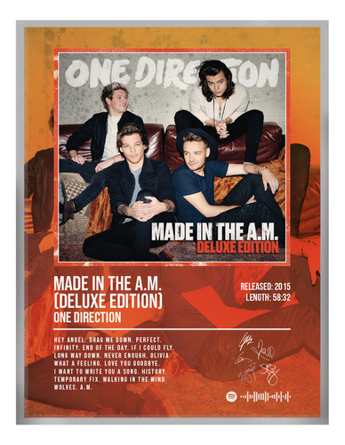 Cuadro One Direction Made In Am Music Firma C/marco 40x30