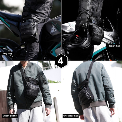 Imagen 9 de 10 de Bolsa Para Pierna Motociclista Mochila Impermeable Rhinowalk