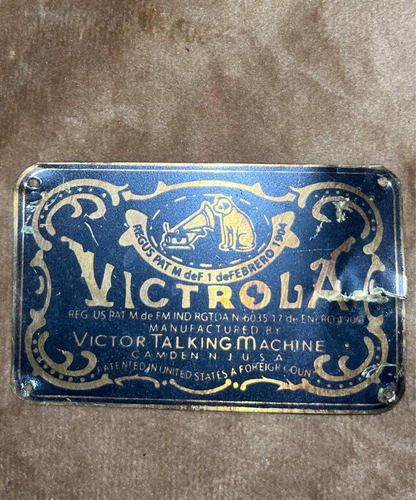 Chapa Victrola Rca 1909 Gramófono Repuesto Proyecto Discos