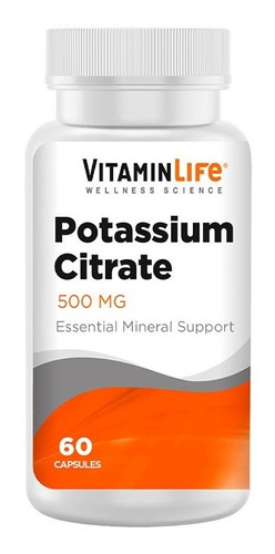 Citrato De Potasio (500mg/60 Cápsulas) Vitamin Life