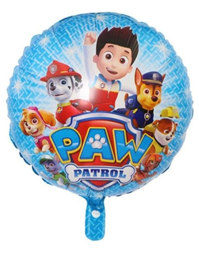 Globo Redondo Metalizado De Paw Patrol 45cm