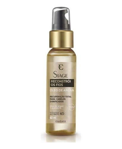 Óleo De Argan Capilar Siàge Reconstrói Os Fios 60ml Eudora
