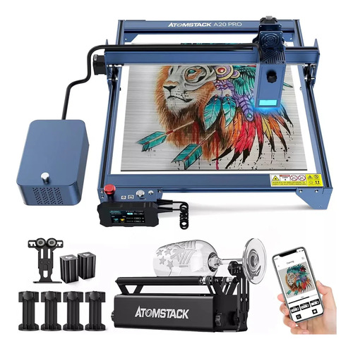 Gravador A Laser Atomstack A20 Pro 20 W + R3 Pro Rolo