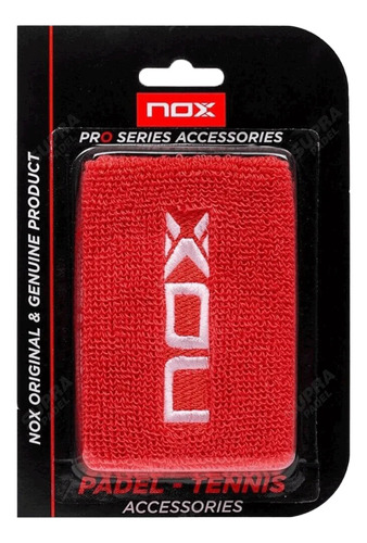 Muñequera Nox Roja Logo Blanco X2