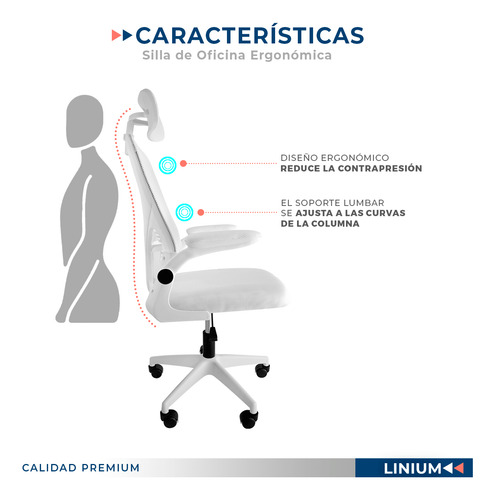 Silla Oficina Escritorio Linium Ergonómica Premium Ejecutiva