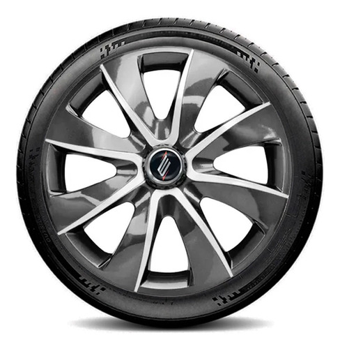 Jogo Com 4 Calotas Esportivas Aro 13 Prime Graphite Silver