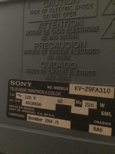 Imagen 8 de 10 de Tv Sony Triniton Trusurround 29'. Reparar O Repuesto