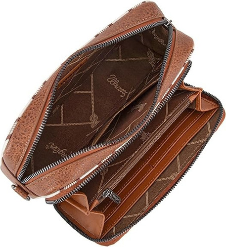 Cartera Deportiva Wrangler Cowgirl B Importada Original Marrón Rayas