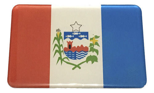 Adesivo Resinado Da Bandeira Do Estado De Alagoas 5x3 Cm