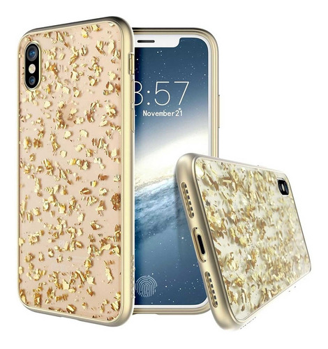 . Funda Prodigee Treasure Para iPhone X Y Xs Transp Oro