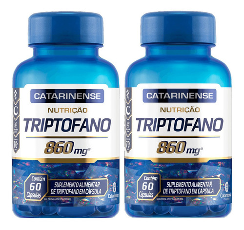 2x Triptofano 860mg - 120 Caps - Catarinense Pharma Sabor Sem Sabor