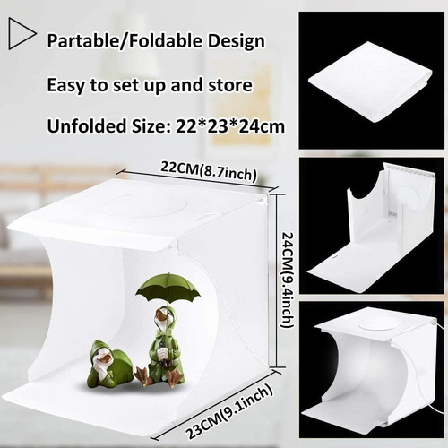 Estudio Fotográfico Portátil Luz Led 6 Fondos Foto Estudio
