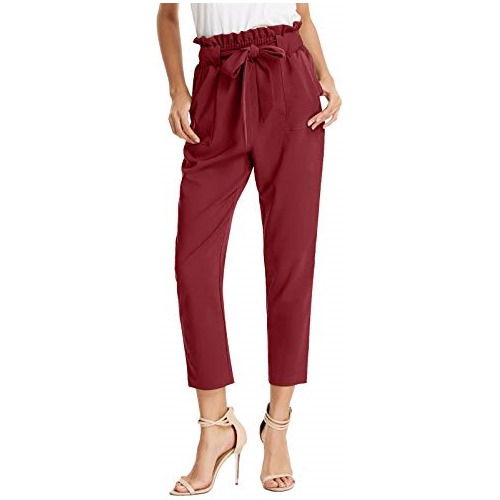 Pantalones De Mujer Con Bolsillos, Cintura Alta Talla Xl