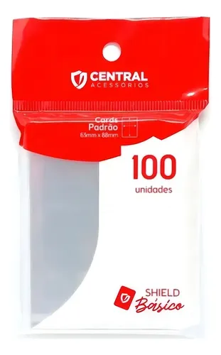 Kit 100 Sleeves Central Shield Básico Cards Cartas Pokemon