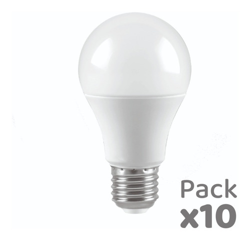 Pack X 10 Lampara Foco Led 9w E27 Luz Fria Dia 220v