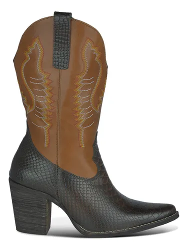 Bota texana hotsell feminina salto alto