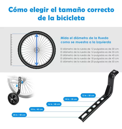 Ruedas de entrenamiento Estabilizadores de bicicleta para niños Ruedas  traseras para bicicleta de 12, 14, 16, 18, 20 pulgadas