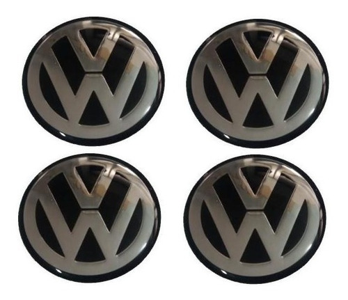 Jogo De Emblema Vw 65mm Resinado Para Calotas De Roda Liga