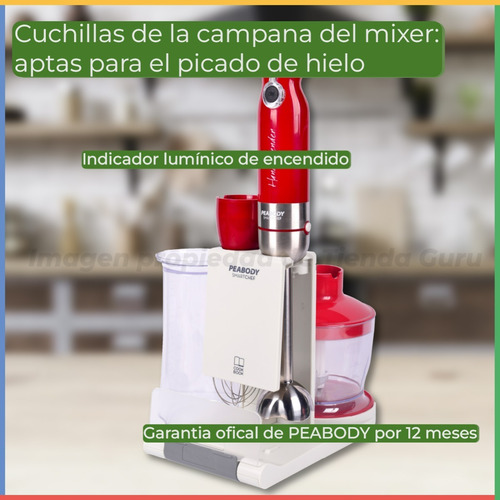 Imagen 4 de 7 de Licuadora De Mano Peabody 800w 5v Licua Pica Bate Pe-lma327r