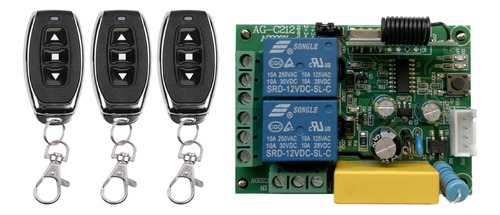 Receptor Inalámbrico 2 Canales 220v 3 Controles 433mhz Motor