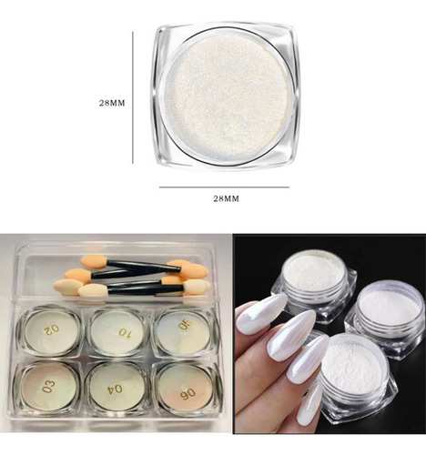 Kit Com 6 Pó Holográfico Sereia Decoração Unha Maquiagem