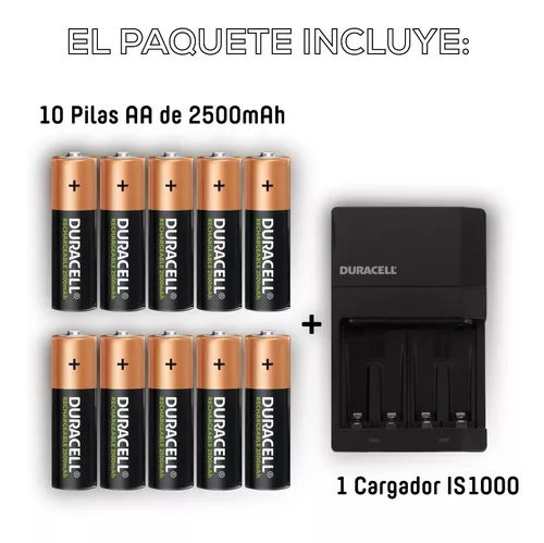 Duracell 10 Pilas Recargables Aa 2500mah + Cargador Is1000