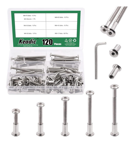 Keadic Kit De 121 S De Casquillo M6 X 35/45/55/65/2.953pulga