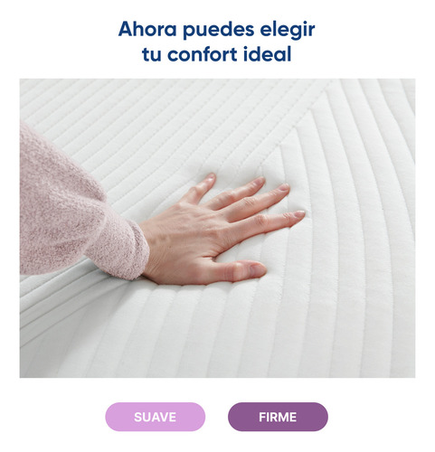Colchón Queen Size Luuna Suave En Caja, Memory Foam Blanco