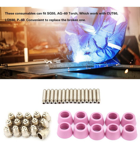 . 40pc/set Ag60 Sg55 Cortador De Plasma De Corte De La