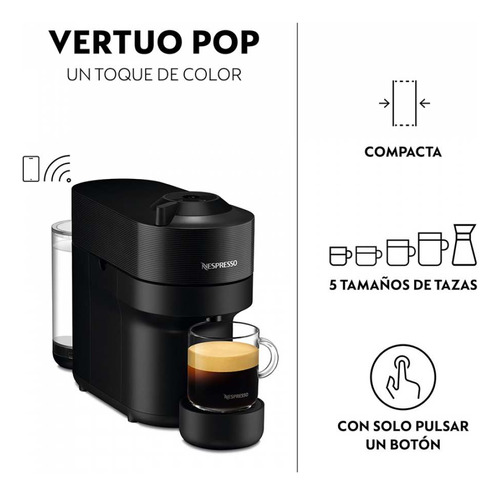 Máquina De Café Nespresso Vertuo Pop Compacta Negra