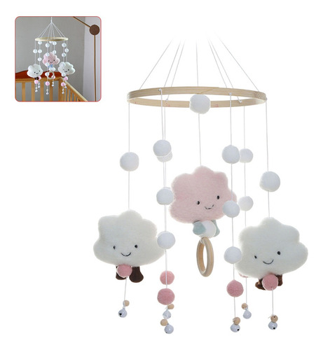 Movil Sonajero Decoracion Recamara De Bebe Con Diseno Nube