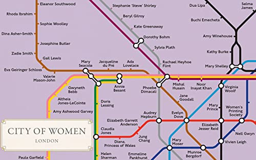 Libro City Of Women London Tube Wall Map (a2 16.5 X 23.4 De