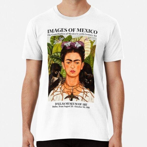 Remera Frida Kahlo Exhibición Arte Retrato Con Collar De Esp