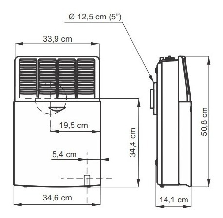 Imagen 3 de 5 de Calefactor A Gas Eskabe Tb 2000kcal/h S21 Tb2 Digiya