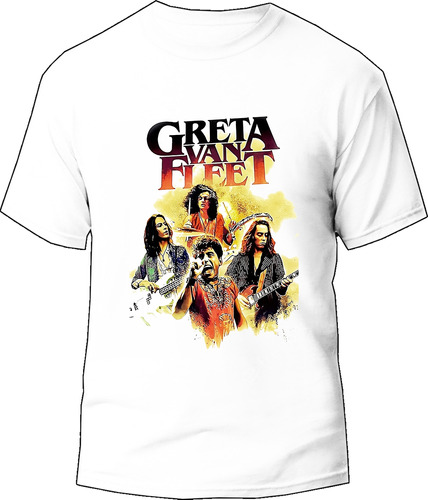 Camiseta Greta Van Fleet Rock Bca Tienda Urbanoz